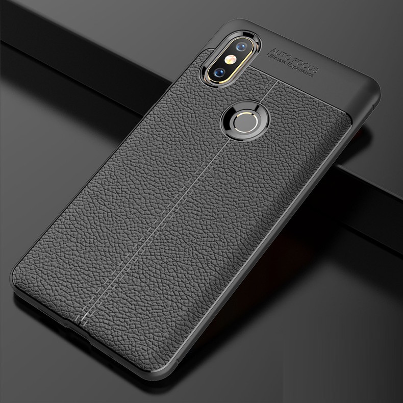 Ốp lưng silicon dẻo giả da Auto Focus cao cấp dành cho Xiaomi Mi 6x - Hàng chính hãng