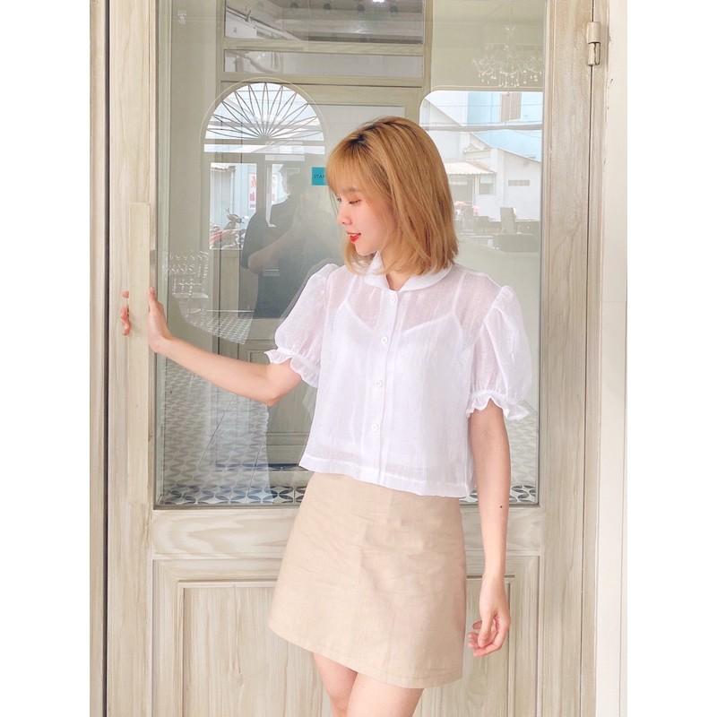 AIMEE_ÁO SƠMI CỔ SEN TRƠN