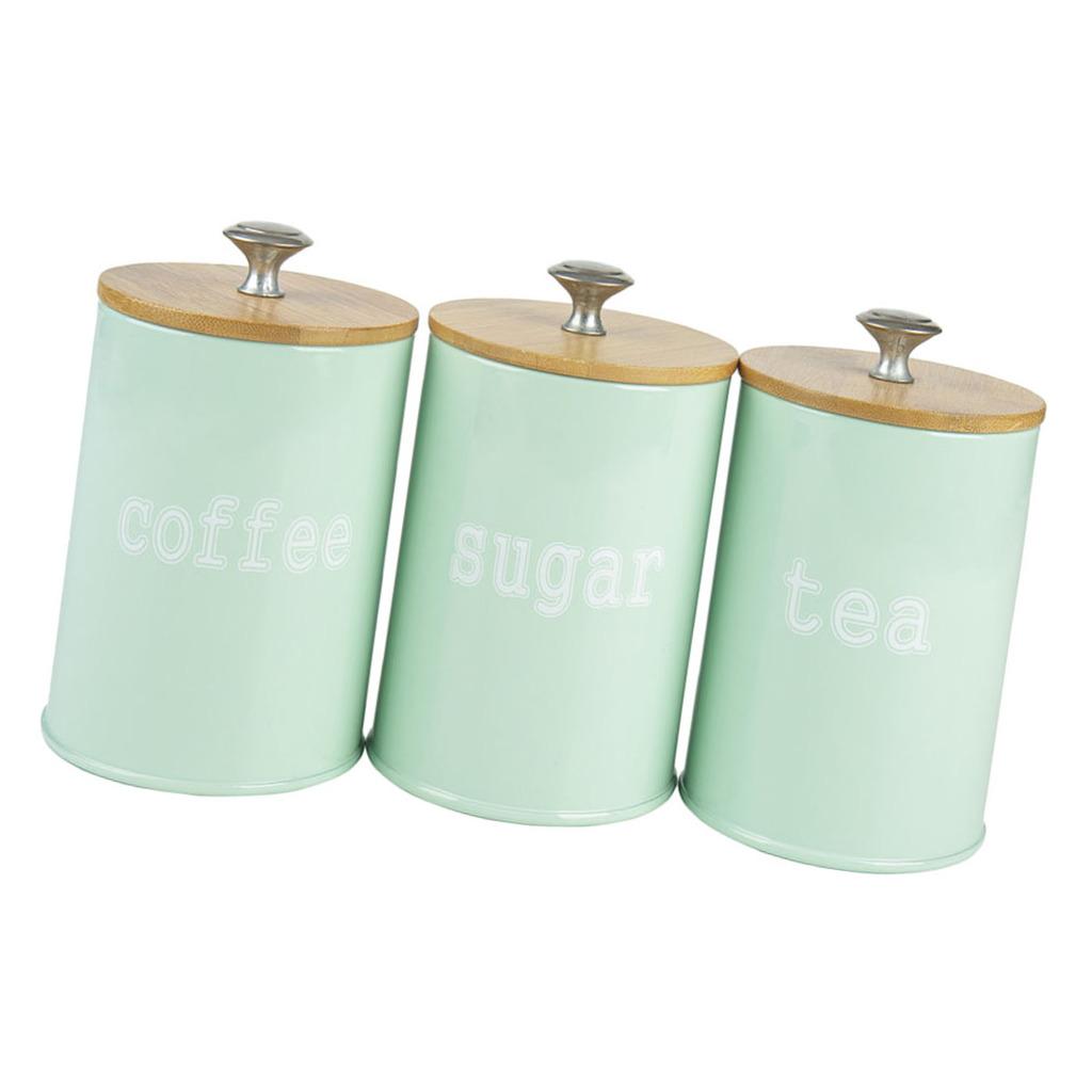 Bếp Kim Loại Gia Vị Canister Salt Sugar Pepper Pepper Jar
