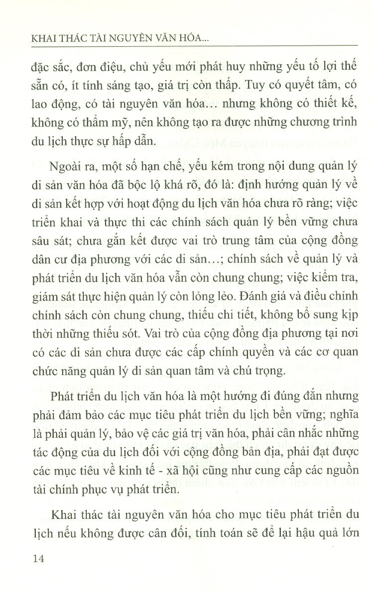Khai Thác Tài Nguyên Văn Hóa Để Phát Triển Du Lịch Bền Vững Vùng Tây Bắc (Sách chuyên khảo)