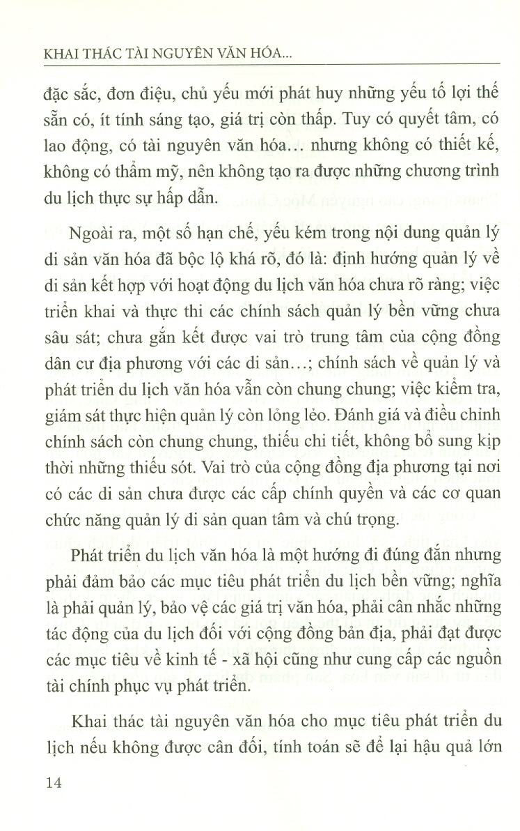 Khai Thác Tài Nguyên Văn Hóa Để Phát Triển Du Lịch Bền Vững Vùng Tây Bắc (Sách chuyên khảo)