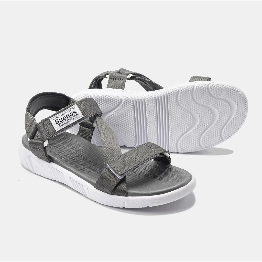 Giày sandal nam nữ unisex đi học quai ngang Buenas Sport S5 đế cao 3 phân