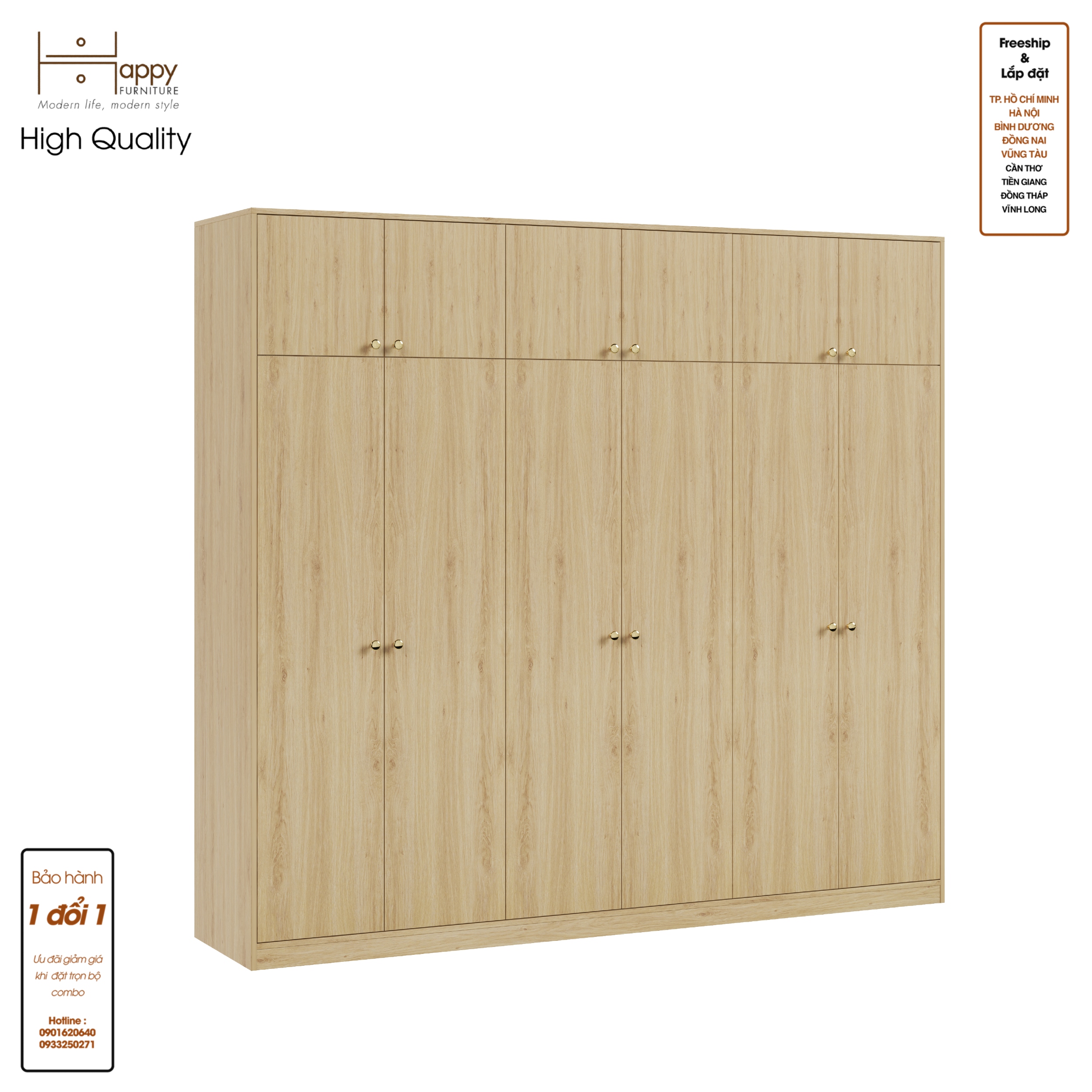 ELEGANT, Tủ quần áo 2m4x2m2 , 240cm x 54cm x 220cm , TCM_044