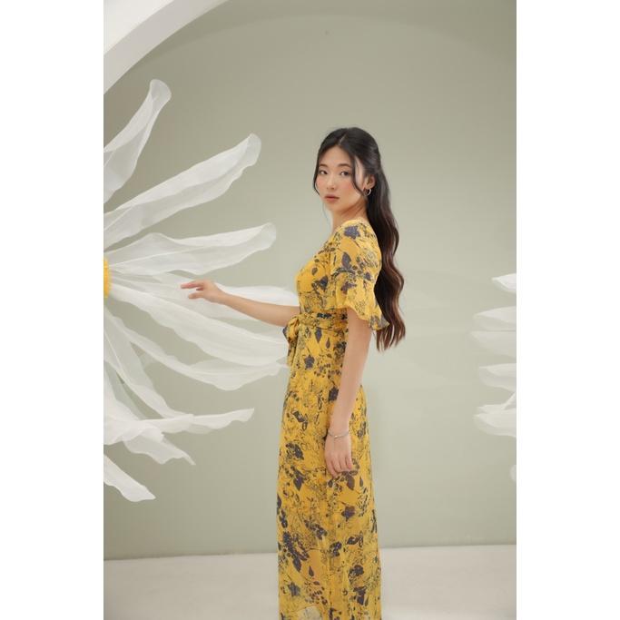 Đầm maxi buộc nơ sau lưng thắt nơ 2 kiểu chất liệu voan lụa mềm mịn, may hai lớp CLARA MARE Stylized Maxi Dress DRE4019