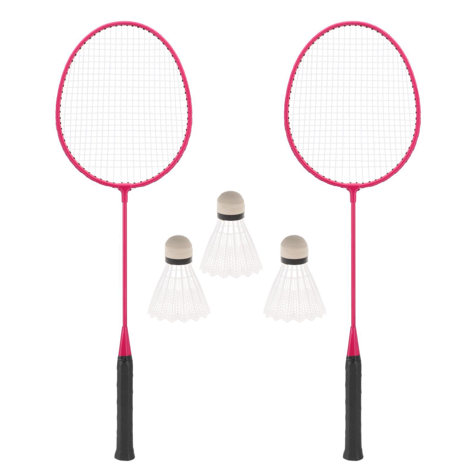 2Pcs Badminton Rackets with 3 Nylon Balls Family Training Badminton Racquets