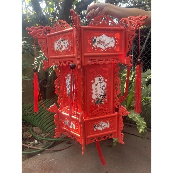 Đèn lồng đỏ nhựa treo tết tặng đui lâp bóng chiếu sáng