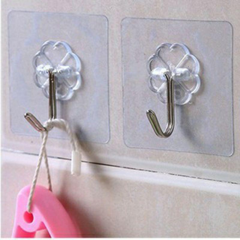 Móc dán tường siêu dính trong suốt chịu lực dán tường chắc chắn