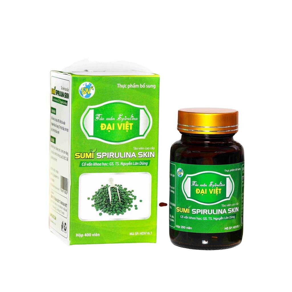 Tảo viên Sumi Spirulina Skin giúp ổn định đường huyết, giảm huyết áp - Hộp 200 viên