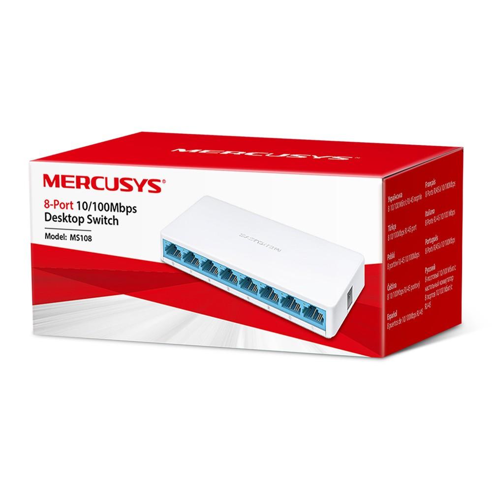 Bộ chia tín hiệu mạng 8 cổng switch 8 port 10/100Mbps Mercusys MS108 - Hàng chính hãng