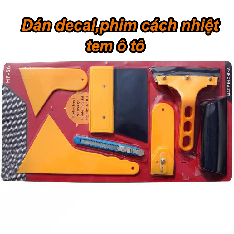 Bộ dụng cụ dán tem xe decal phim cách nhiệt cho xe hơi ô tô 7 chi tiết