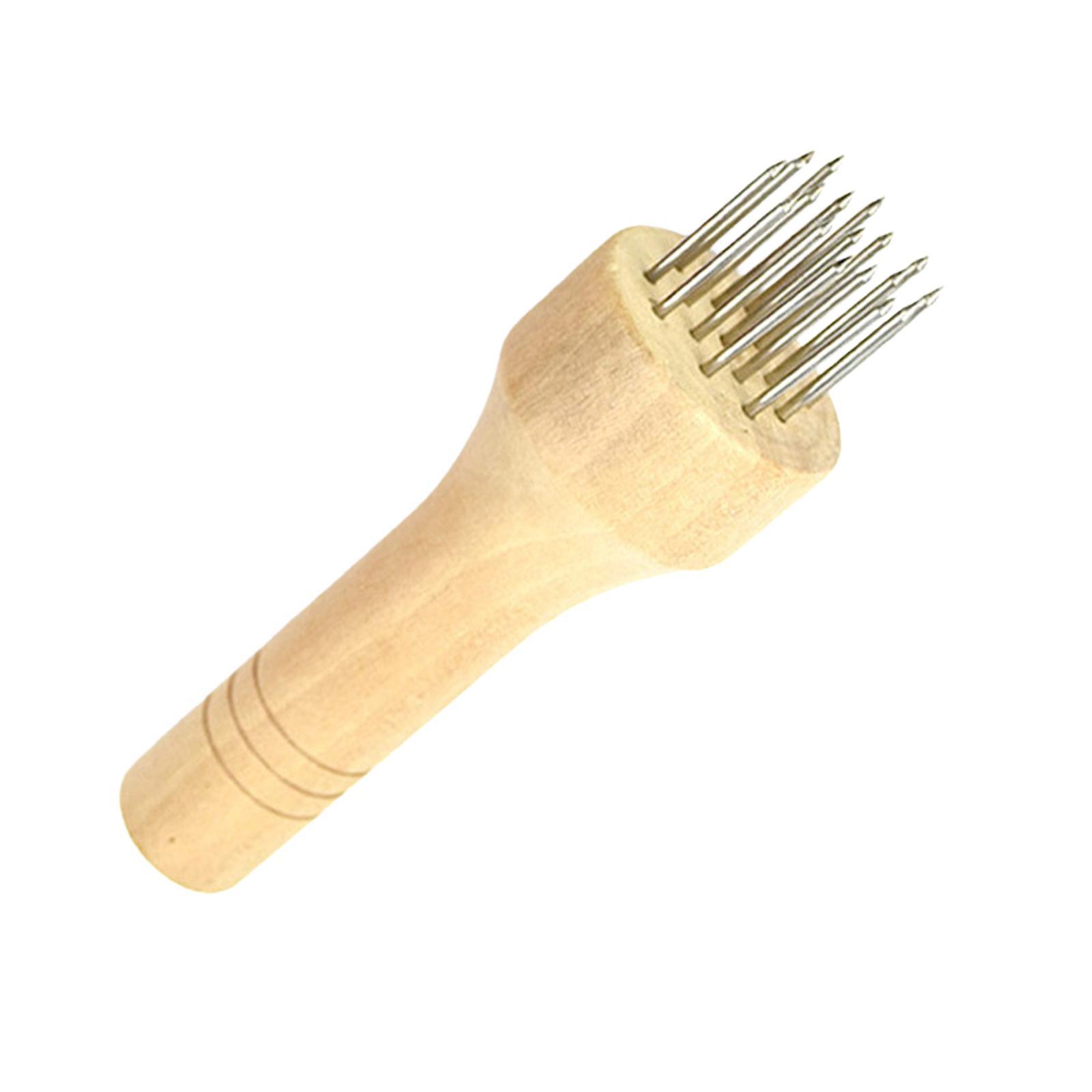 Professional Meat Tenderizer with Wooden Handle for Marinade Turkey Beef