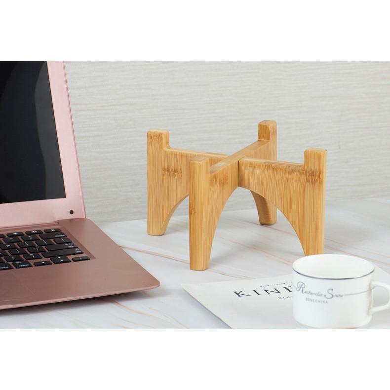 Giá kệ gỗ mini để đỡ chậu cây hoa để trong nhà hoặc ngoài trời - Gỗ tre tự nhiên
