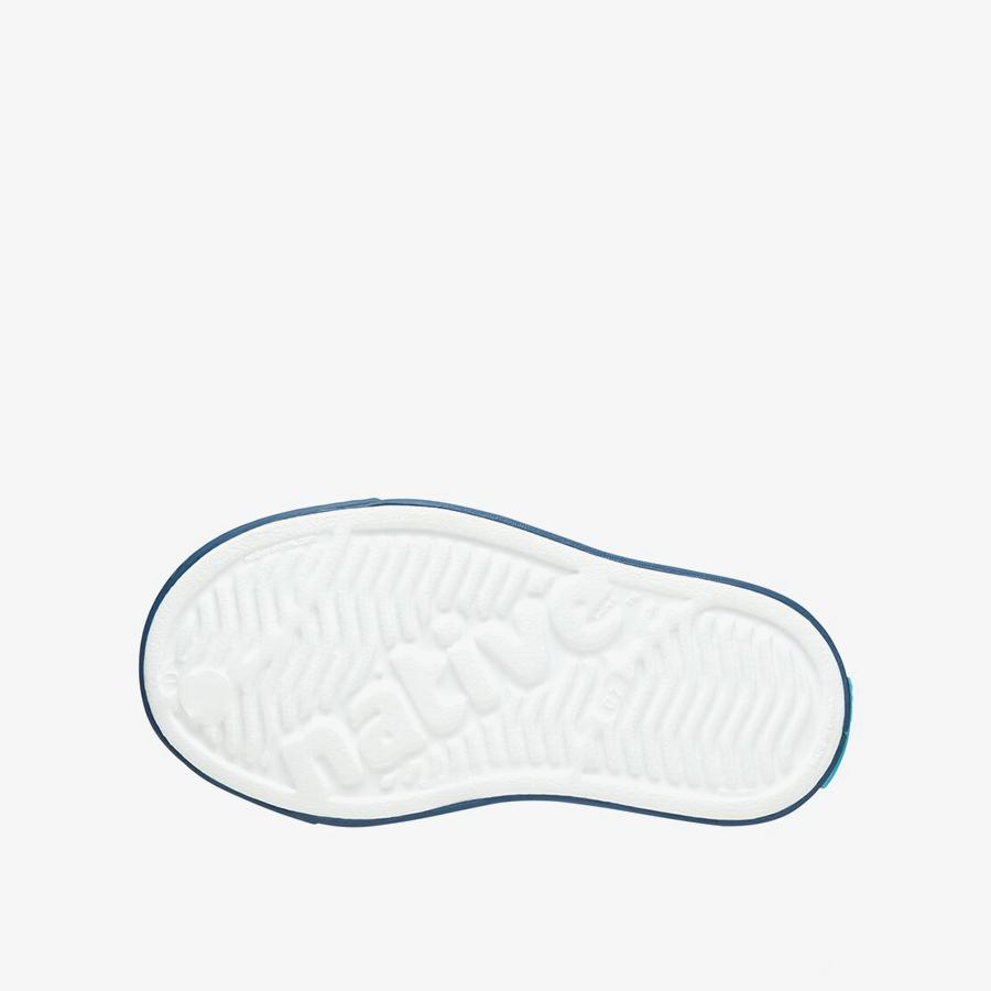 Giày Lười Trẻ Em Unisex NATIVE Jefferson Print Junior - Shell White/ Frontier Blue/ Frontier Scribble Dots - 34.5