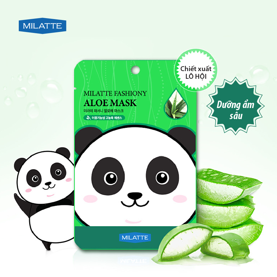 MẶT NẠ DƯỠNG ẨM SÂU CHIẾT XUẤT LÔ HỘI MILATTE FASHIONY ALOE MASK SHEET (1 HỘP 10 MIẾNG 21g)