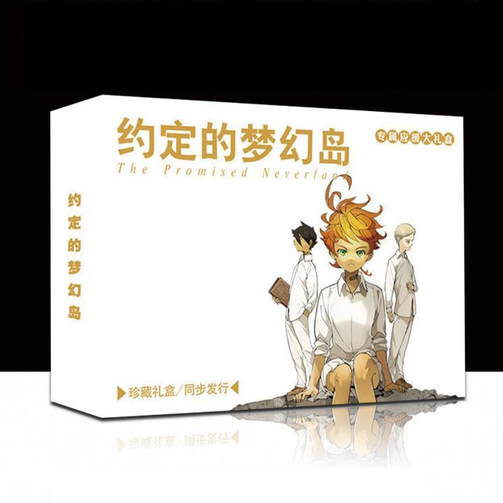 (A5) Hộp quà tặng anime Miền Đất Hứa The Promised Neverland poster postcard bookmark banner huy hiệu ảnh dán album