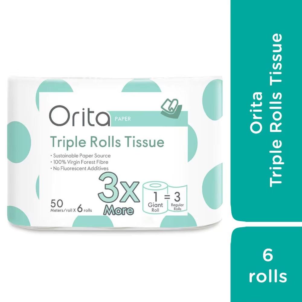 Giấy Cuộn Orita Triple Rolls Tissue 50meters Pack 6s