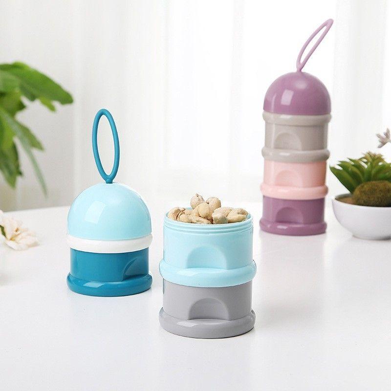 Hộp chia sữa, hộp chia đồ ăn 3 ngăn, 3 tầng cho bé bằng nhựa cao cấp không chứa BPA an toàn cho bé yêu