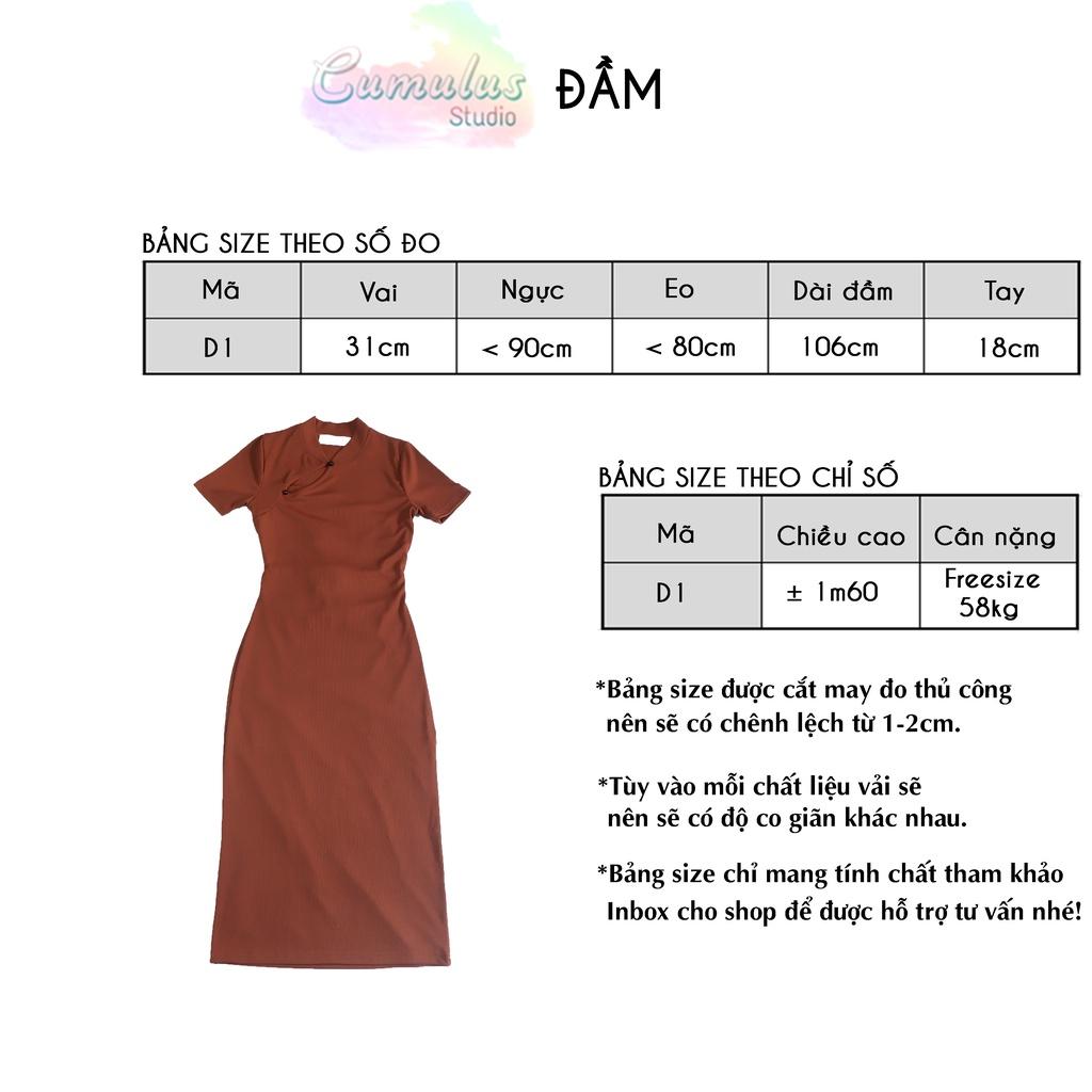 Đầm nữ body cổ trụ cột dây lưng Cumulus chất thun gân lạnh D01