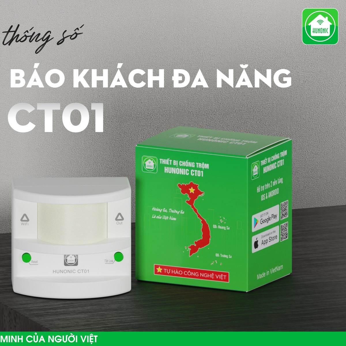 Thiết Bị Chống Trộm Và Báo Khách Đa Năng Hunonic CT01 Bảo Hành 12 Tháng 1 Đổi 1