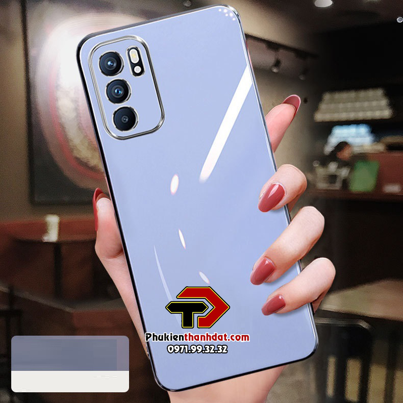 Ốp lưng cho OPPO Reno6 5G silicone dẻo màu viền xi