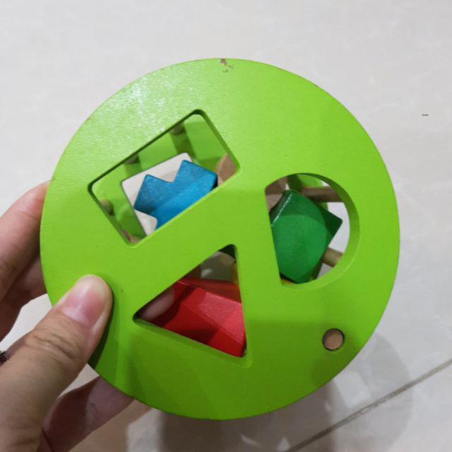Đồ chơi gỗ Xe kéo con vịt thả hình khối - nhận biết hình và màu sắc cho bé