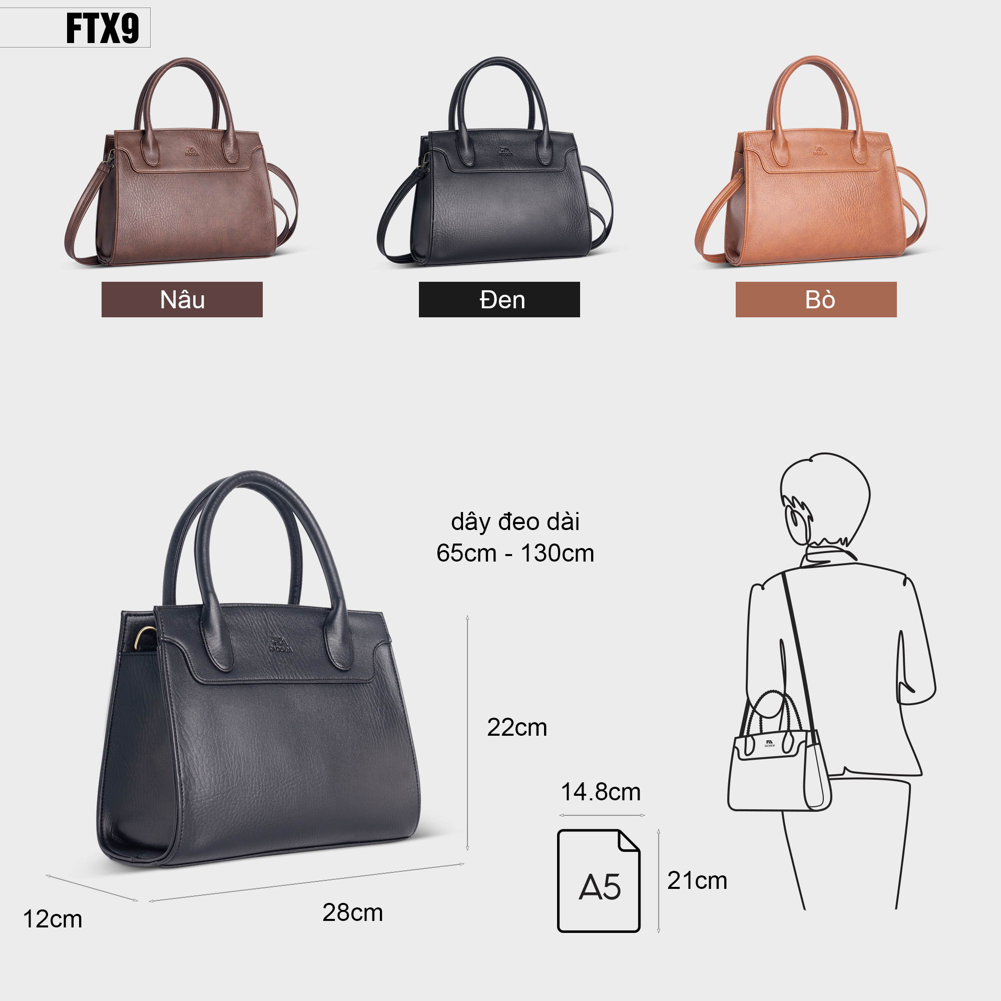 Túi xách nữ công sở cao cấp FADODA FTX9