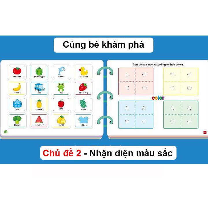 Flashcard học liệu bóc dán 17 chủ đề montessori