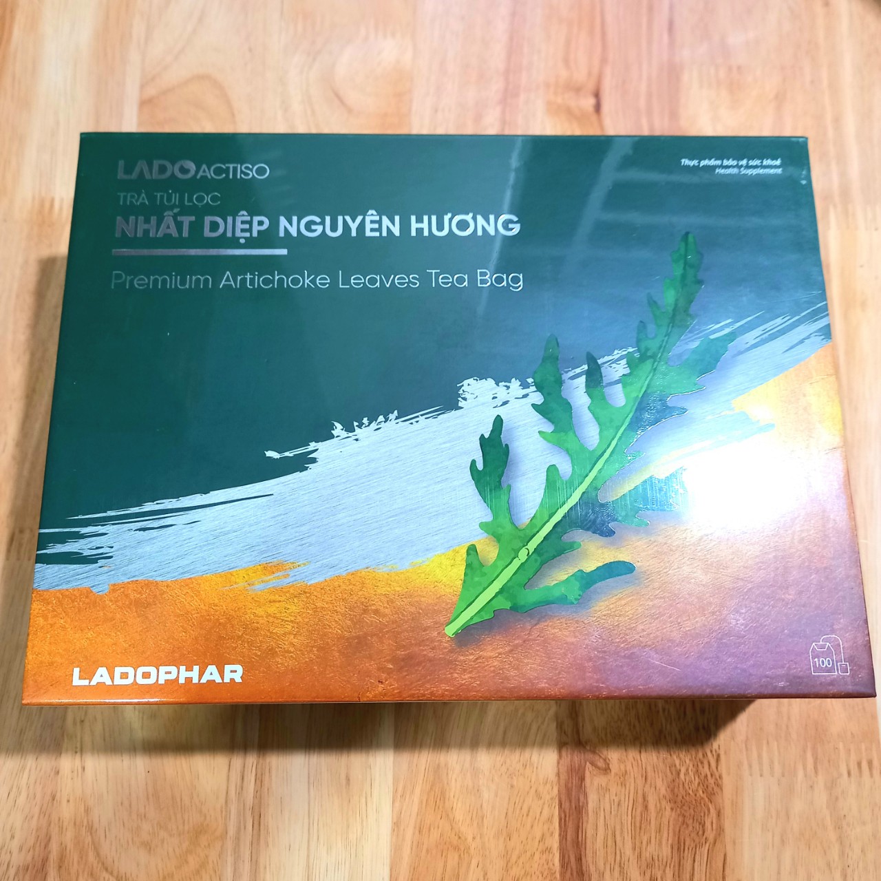 Trà Atiso Ladophar nhất diệp nguyên hương hộp 100 túi lọc Hỗ trợ tăng cường chức năng gan, tăng tiết mật, lợi tiểu Tăng cường chức năng tiêu hoá tặng 1 túi trà