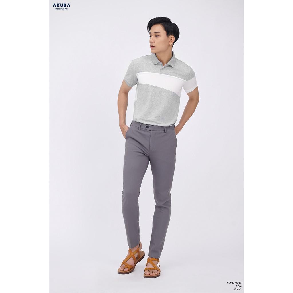 Áo thun Polo nam AKUBA form slimfit, tay ngắn, kiểu dáng sang trọng, chất liệu cotton thoáng mát 01JW038