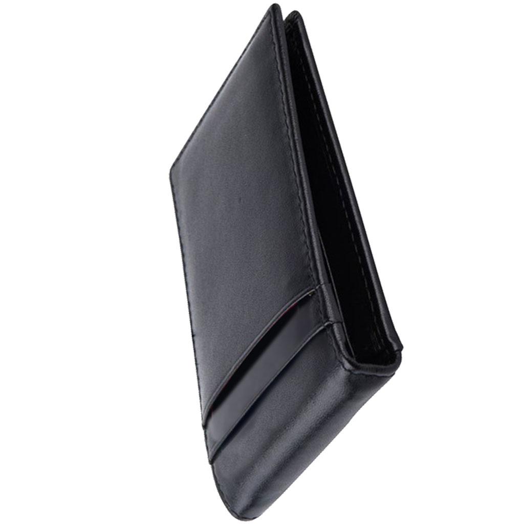 Men Minimalist Front Pocket Wallet, Leather Card Holder RFID Blocking Money Clip