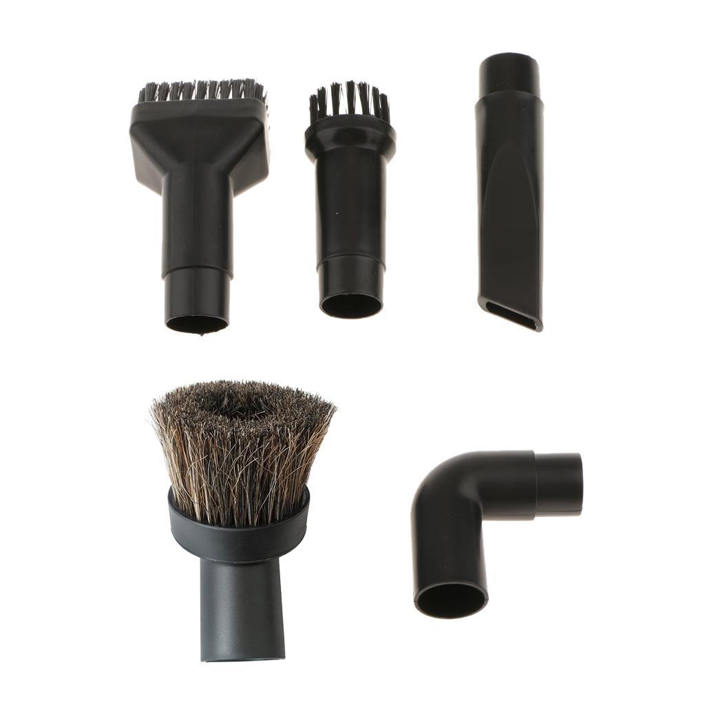 Set 5pcs 32mm/1.25" Universal Bristle Horsehair Dusting Brush Nozzle Adapter