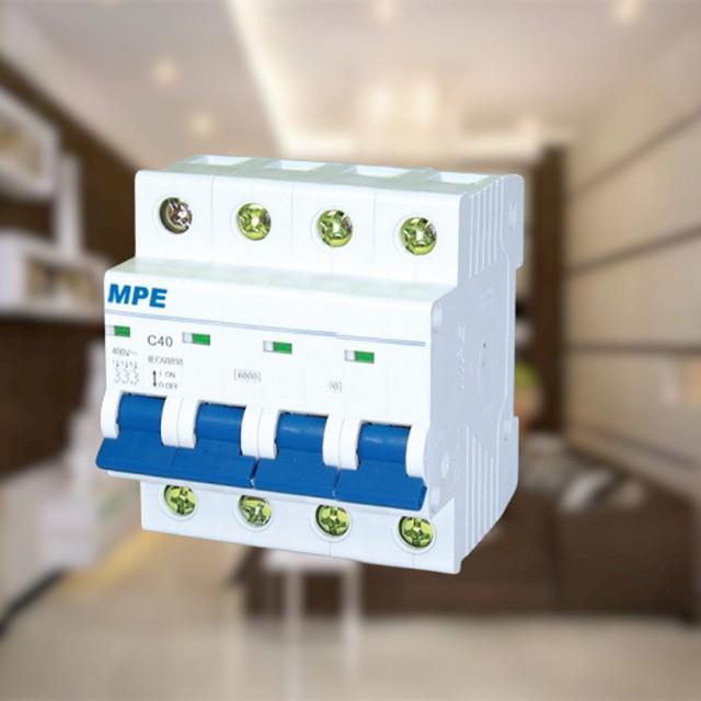 APTOMAT TỰ ĐỘNG 4P-10A/16A/20A/25A/32A/40A/50A/63A ICU 6KA CAO CẤP MPE (MP6-C4)