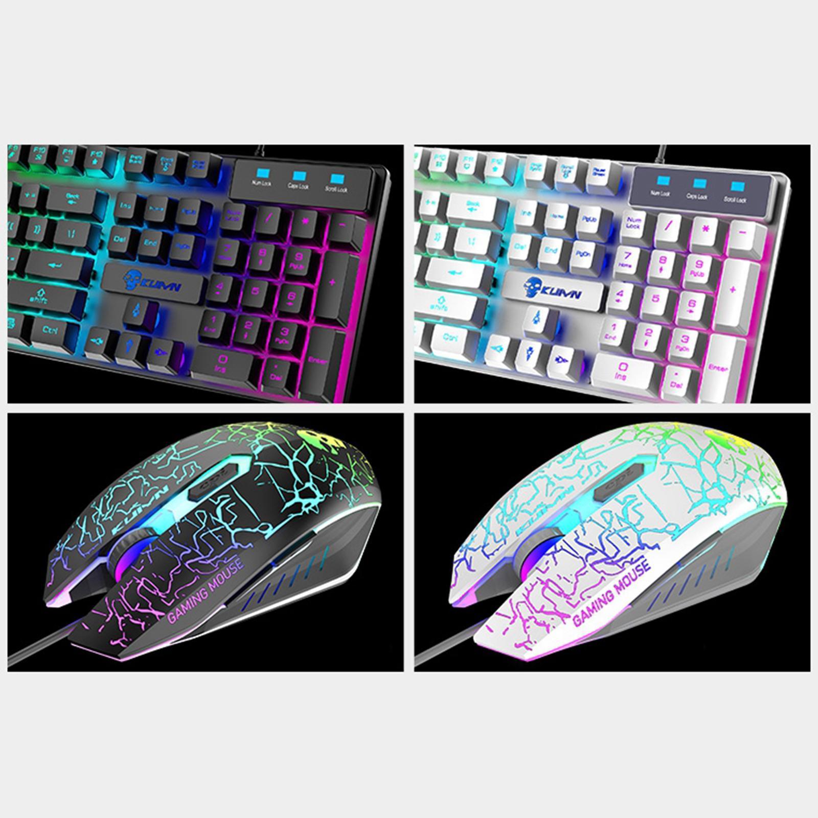 USB Wired RGB Backlit Keyboard Mouse Set Rainbow Backlit