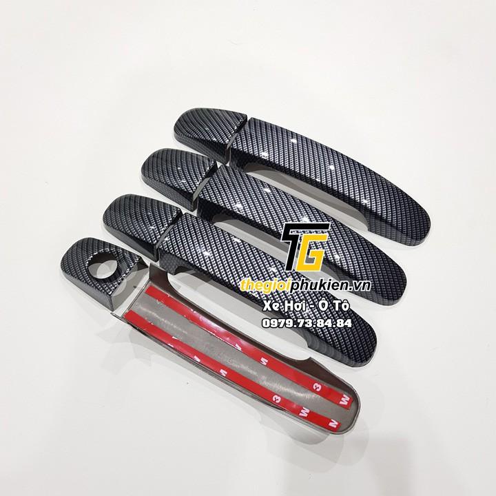 Bộ ốp tay nắm, ốp hõm cửa xe Ford Ranger - vân Carbon