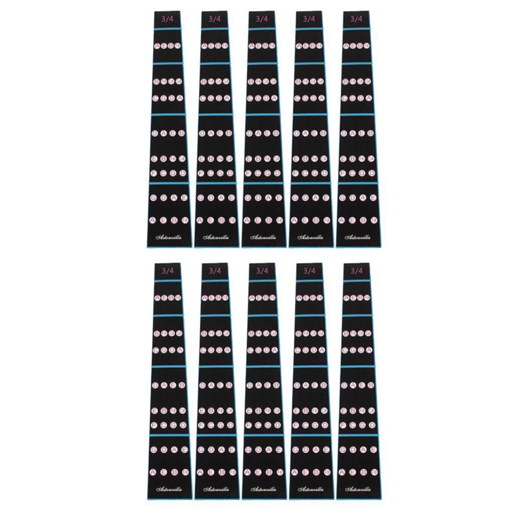 10pcs 3/4 Violin Fretboard Finger Chart Guide Sticker for Beginner Kids