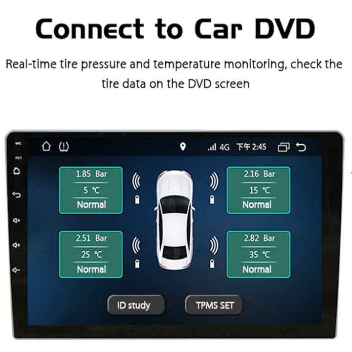 Bộ cảm biến áp suất lốp trong TPMS dùng cho ô tô màn hình DVD Android TNS601