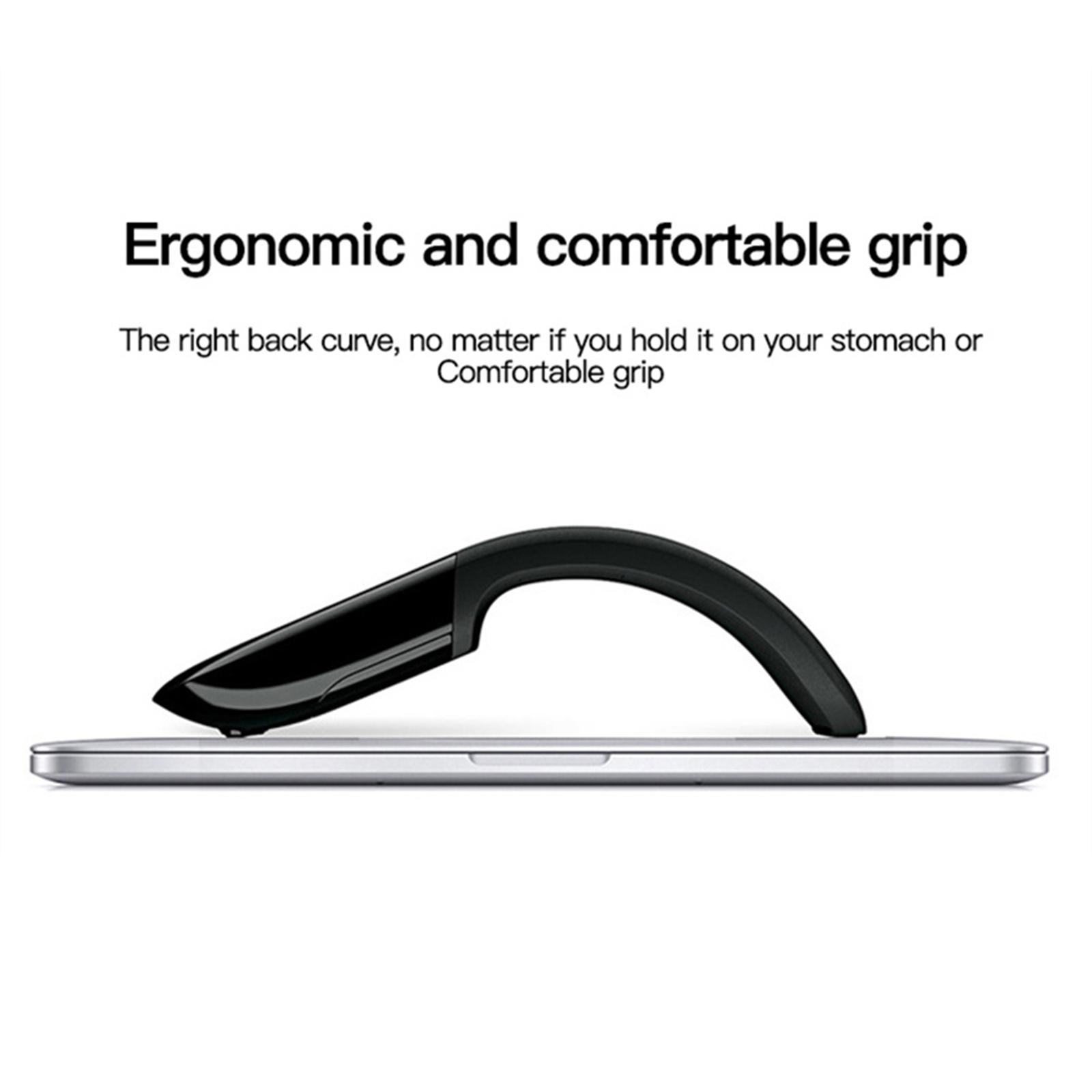 Bluetooth  Touch Mouse Curved Mini Lightweight Folding for Tablet Laptop