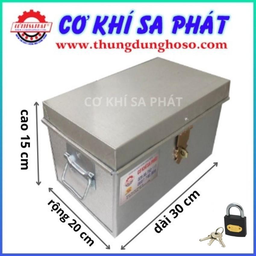 Hòm tôn nhỏ đựng đồ cá nhân (KT 30 x 20 x 15cm), tặng kèm ổ khóa