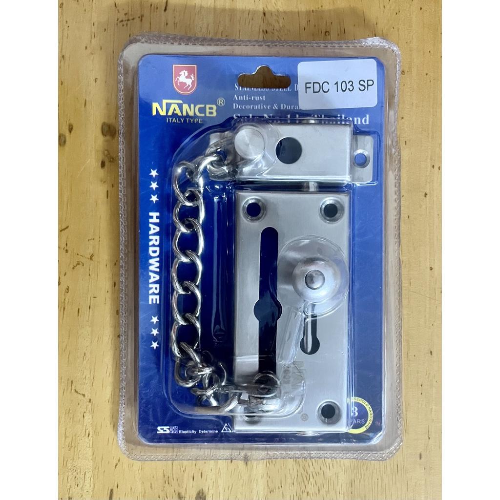 Chốt cửa dây xích an toàn inox 304 Nancb