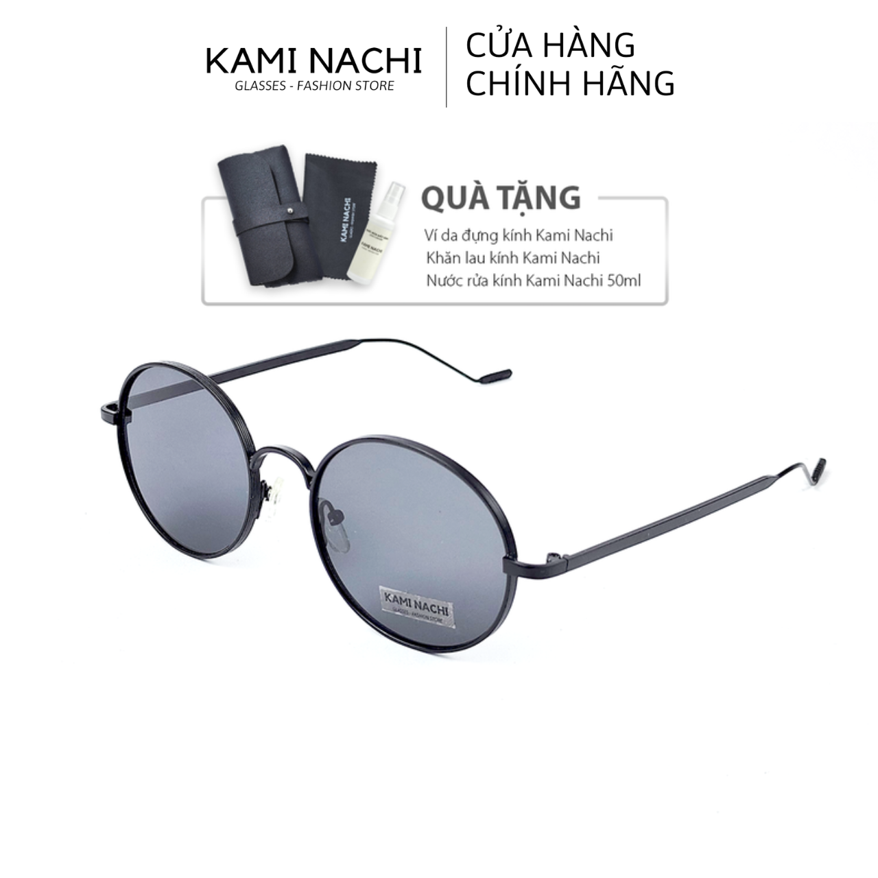 Kính mát ngố tàu thời trang nam nữ KAMI NACHI, tròng kính chống lóa, chống chói, phong cách Unisex 9070