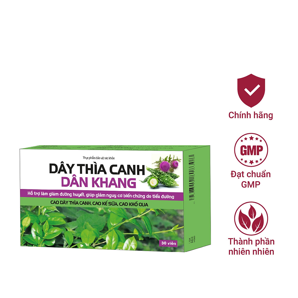 Dây Thìa Canh Dân Khang Hỗ Trợ Hạ Đường Huyết Giảm Nguy Cơ Biến Chứng Của Bệnh Tiểu Đường (30 viên)