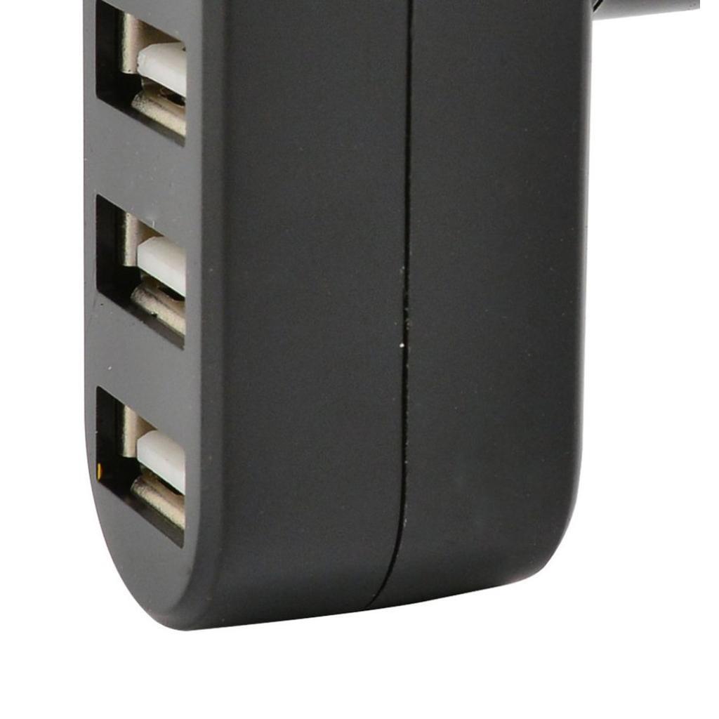Mini 3 Ports USB2.0 Splitter Hub Rotatable USB Hub Adapter for PC Desktop Laptop