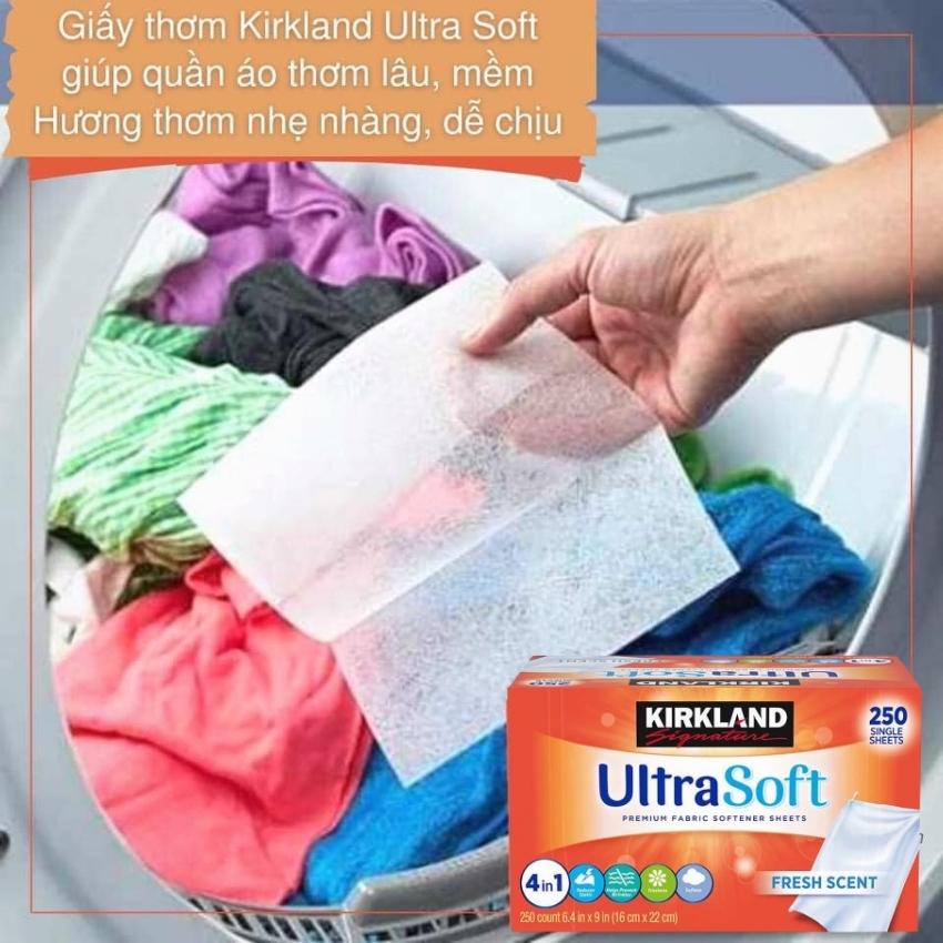 Giấy Thơm Quần Áo Kirkland Ultra Soft Hàng Mỹ Hộp 250 tờ - Giúp Mềm Vải và Khử Mùi Ẩm Mốc Famacoco