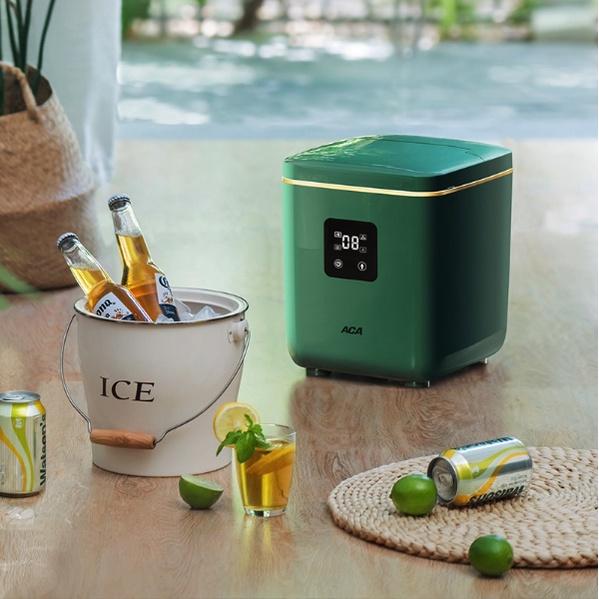 EuroOutlet Máy Làm Đá Viên Tinh Khiết Mini Để Bàn Gia Đình Tùy Chỉnh 2 Size đá ACA sản lượng 15kg/ngày