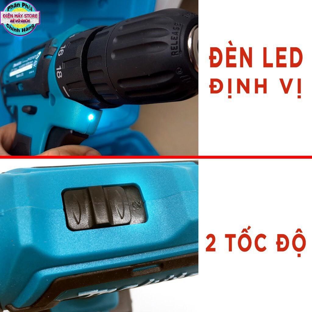 Máy khoan makita 26v có búa 3 chức năng , khoan tường bắn tôn...tặng 24 phụ kiện