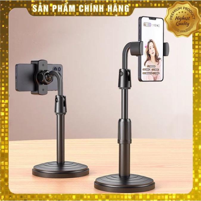 Đèn Livestream 3 in 1 Tích Hợp Giá Đỡ 2 Điện Thoại, Có 3 Chế Độ Sáng, Kẹp Điện Thoại Để Bàn Quay Video