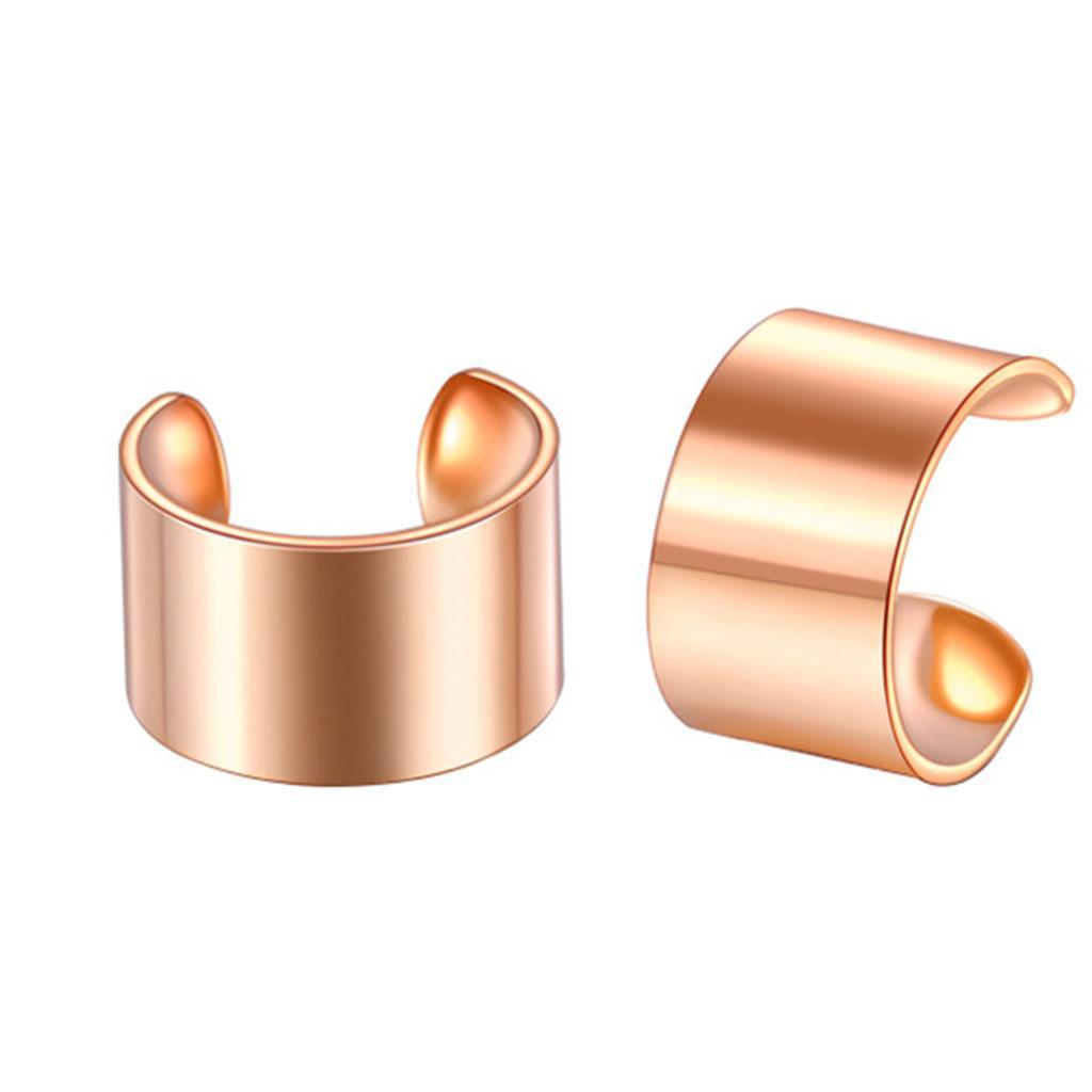 2-3pack Stainless Steel Ear Cuff Helix Ear Clip On Wrap Earrings Unisex Rose
