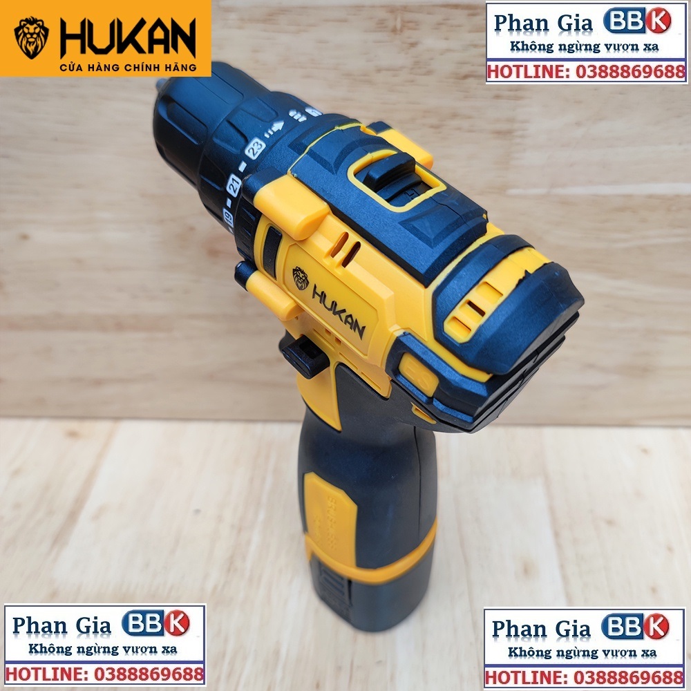 Máy Khoan Pin Hukan 18V  KHÔNG CHỔI THAN Tặng Kèm 23 Chi Tiết