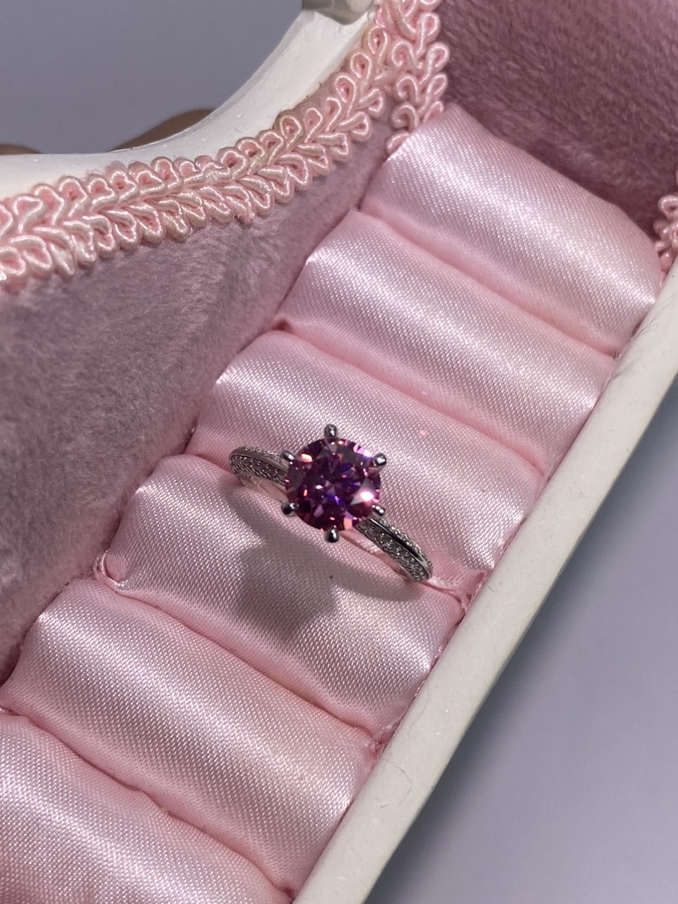 Phụ kiện đeo ngón tay Bạc 925 xi Kim viên chủ Kim Cương nhân tạo Moissanite Xanh hạt 1.5carat  -  R15.13