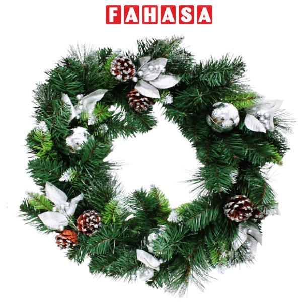 Vòng Hoa 3 Loại Lá Trang Trí Giáng Sinh 50 cm - Chaang Chiia LP-W20-3LL-SD